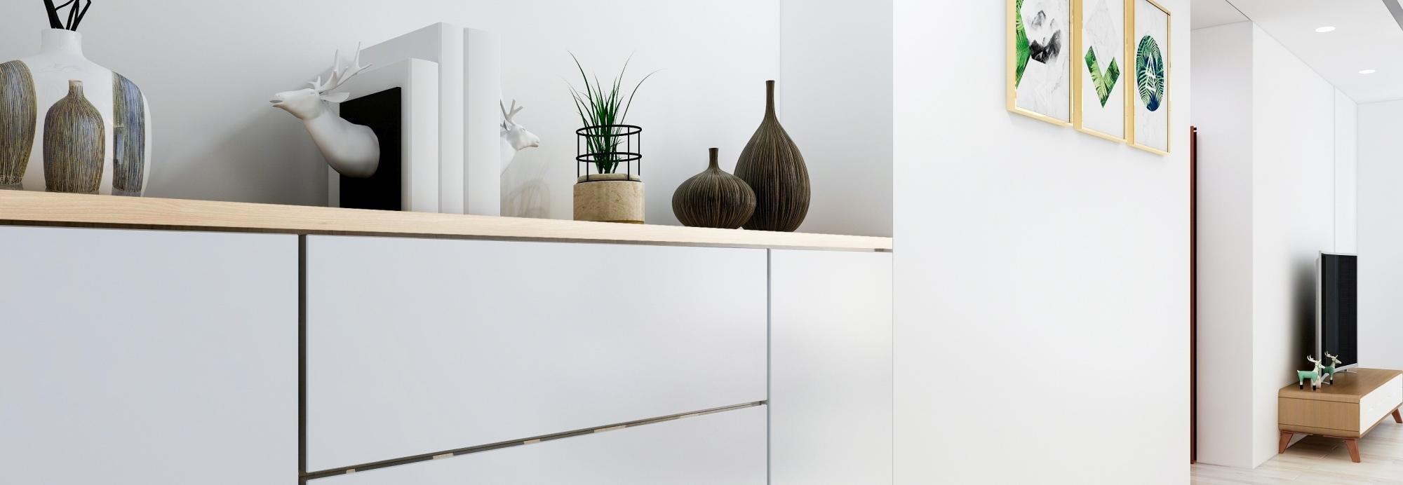 Graue Kommode im Hausflur